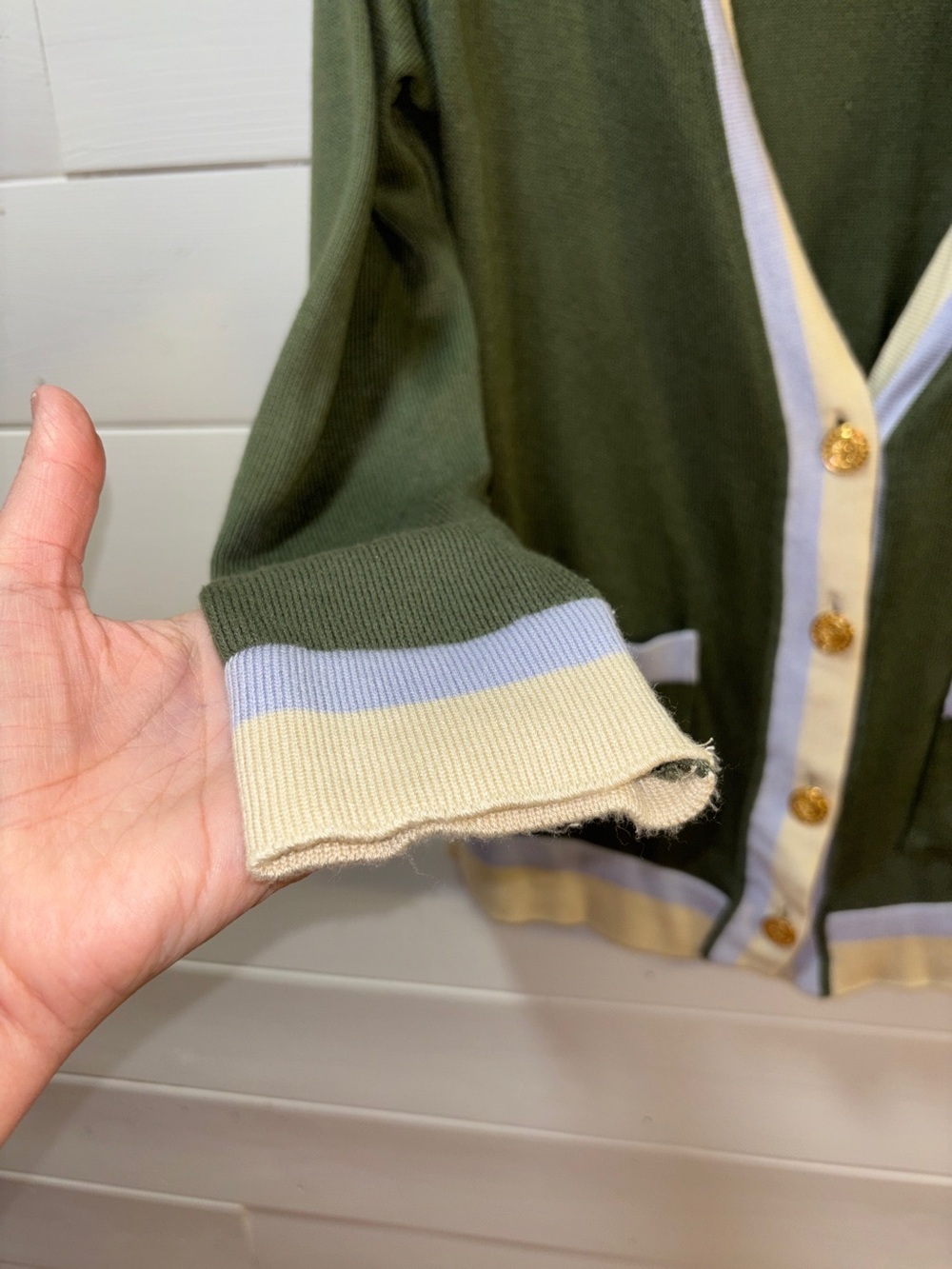 SISTER SISTER Olive Green Cardigan Estimated Size L - Picture 4 of 9